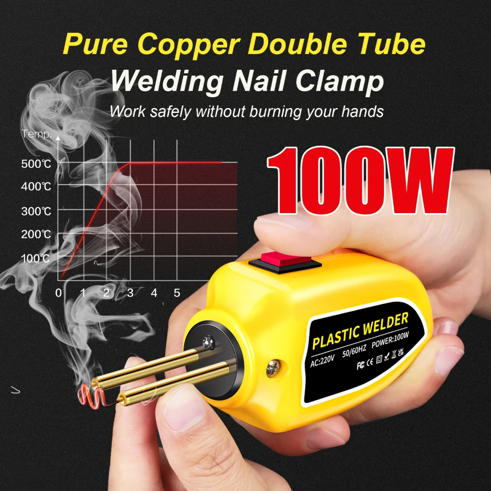 100W 플라스틱 용접 기계 플라스틱 용접기 총 200pcs 핫 스테이플러 범퍼 수리 키트 자동차 범퍼 수리 도구에 대한 납땜 인두