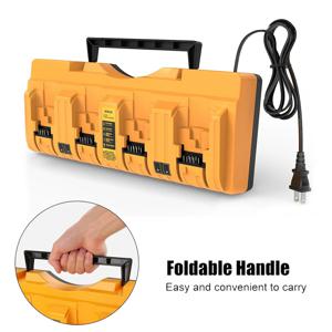 DCB104 리튬 이온 배터리 충전기 4 포트 3A 전류 dewalt 10.8V 12V 14.4V 18V 20V FlexVolt 20V 60V DCB127 DCB105 DCB118 DCB112