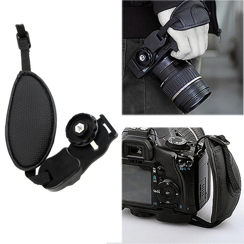 Nikon Canon에 적합한 DSLR 카메라 용 카메라 손목 스트랩 PU 가죽 손잡이 손목 스트랩 고품질 검정색 PU 손목 스트랩
