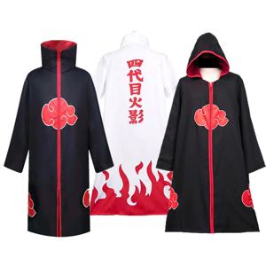 애니메이션 Hokage 아카츠키 코스프레 닌자 의상 머리띠 통증이있는 망토 Uchiha Itachi Sasuke Sasori Kakuzu Comic Con Clothes