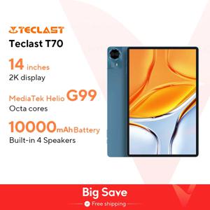 Teclast T70 태블릿, 14 인치 FHD 디스플레이, 안드로이드 14 MTK 헬리오 G99, 8GB, 256GB, 10000mAh 배터리, 18W, 4G LTE 글로벌 버전