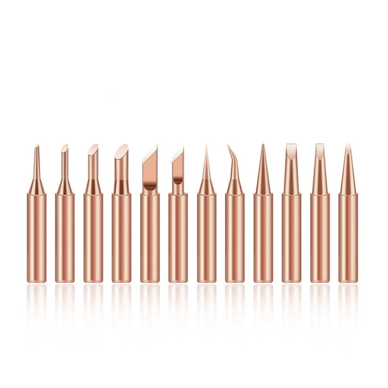 10Pcs 납땜 인두 팁 순수 구리 900M 납땜 인두 헤드 세트 뜨거운 베어 구리 전기 납땜 인두 용접 도구 내부