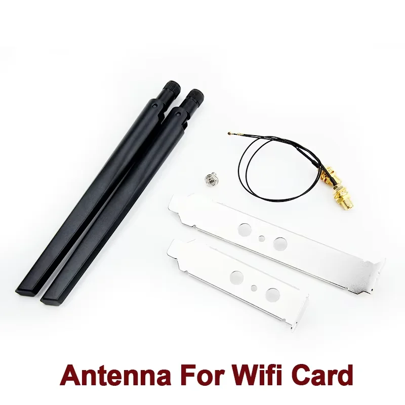 2x6DBi 듀얼 밴드 2.4GHz 5GHz WiFi 안테나 외부 RP-SMA MHF4 연장 케이블 세트 (M.2 Wifi 카드 AX200 AX210 BE200 용)