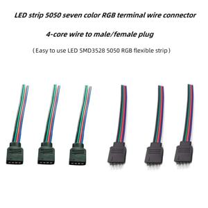 암수 RGB 커넥터, LED 라이트 스트립용 와이어 및 케이블 어댑터, 3528 5050 SMD LED 라이트 스트립에 적합, 4 핀