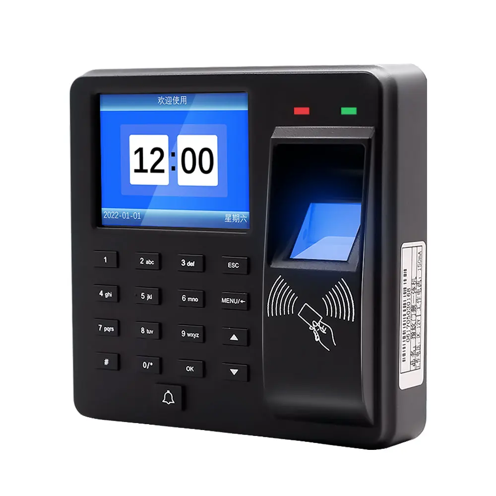 125Khz RFID 생체 인식 지문 시간 출석 시계 레코더 직원 인식 체크인 시간 기록 도어 액세스 제어