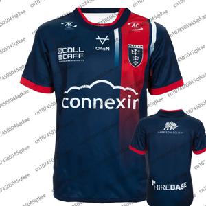 2025 영국 New Arrival Hull KR 홈 럭비 저지 남성 특대 캐주얼 빠른 건조 훈련 반팔 키즈 v 넥 Tshirt