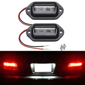 6 LED 자동차 번호판등 밝은 태그 램프 트럭 SUV RV 트레일러 밴 12V 화이트 외부 번호판등 자동차