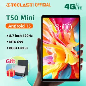 텍슬라스트 T50 미니 안드로이드 15 태블릿 8.7인치 IPS 120Hz G99 8코어 최대 20GB(8GB+12GB 확장) RAM 128GB ROM 듀얼 4G LTE 타입-C GPS