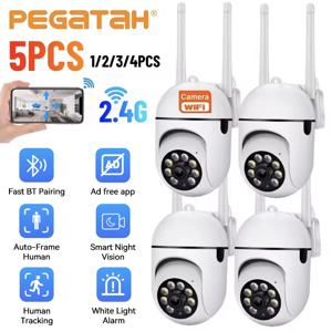 2.4G 8MP 카메라 와이파이 컬러 야간 감시 IP 야외 휴머노이드 추적 4.0배 줌 홈 광고 없는 앱 조명 알람 CCTV 카메라