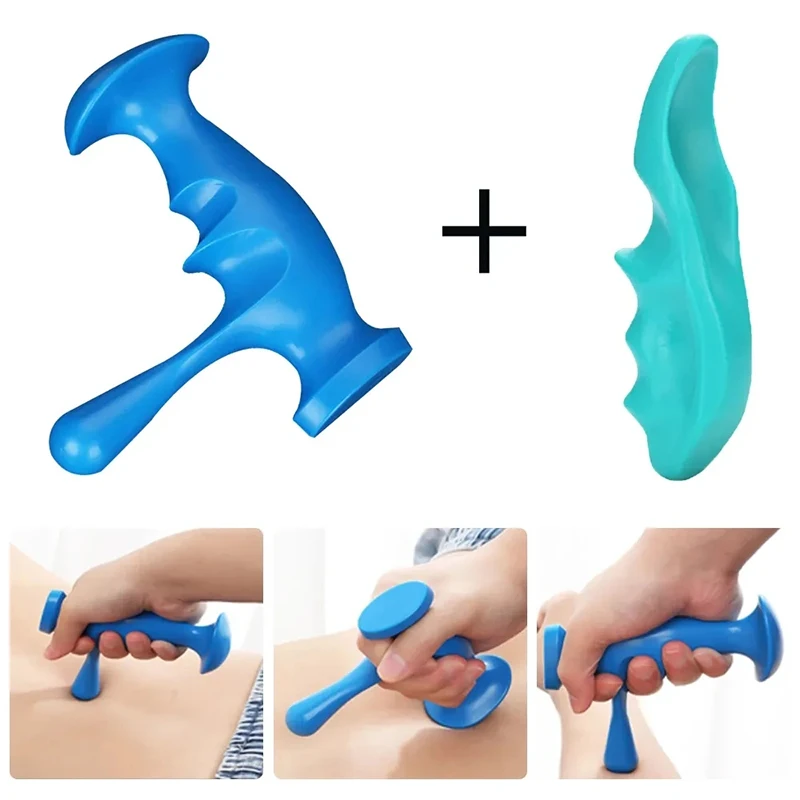 2Pcs T 자형 마사지 엄지 손가락 압력 프레스 트리거 포인트 전신 발 뒤로 수동 도구 깊은 편안한 피로 완화