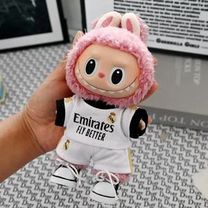 17cm 라부부 축구 농구 사이즈 10 의류 V1V2 라부부 인형 사이즈 7 비닐 펜던트 인형 의류 DIY 스포츠웨어 남자아이 장난감