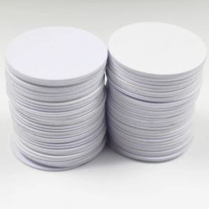 50 개/몫 NFC 215 13.56Mhz 스티커 접착 코인 카드 태그 라벨 직경 25mm TagMo 용