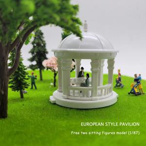 유럽 ​​스타일 파빌리온 모델 1:87 Ho 스케일 모델 파빌리온 흰색 건설 Buliding Gloriette 모델 필드 휴식 장소