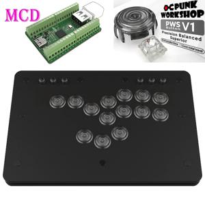 펑크 워크샵 미니 HitBox SOCD 파이팅 스틱 컨트롤러 기계식 버튼 지원 PC/안드로이드/스위치/PS4 핸들 파이트 콘솔