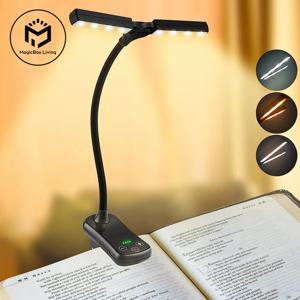 책 빛에 14 LED 클립 3 색 8 밝기 Usb 충전식 야간 조명 휴대용 독서 등 책 램프 미니 책상 램프