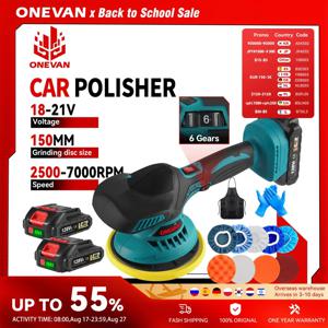 ONEVAN 전기 자동차 광택기 6단 기어 7000RPM 무선 자동차 광택 왁싱 로터리 파워 툴 (마키타 18V 배터리 핀용)