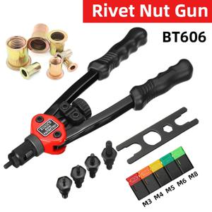 리베터 건 도구 BT-606 핸드 스레드 리벳 너트 건, 플랫 헤드 스레드 리벳 너트, M3 M4 M5 M6 M8 더블 핸들 리벳 도구, 200 개