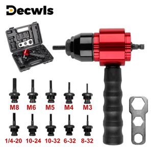 M3-M8 리벳 너트 건, 분리형 전기 리벳 너트 어댑터, 가정용 DIY 수동 리벳 ​​팅 도구, 렌치가있는 나사 인서트 너트 리벳 팅 도구 세트
