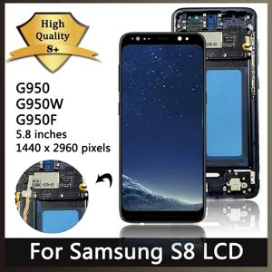 삼성 S8 G950F G950FD G9500 G950U Lcd 디스플레이 용 새 TFT S8 화면 프레임 터치 스크린 디지타이저 교체