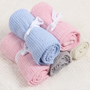 신생아 니트 코튼 배넷저고리 담요, 부드러운 할로우 아웃 유모차, 여름 어린이 에어컨 랩 아기 물건