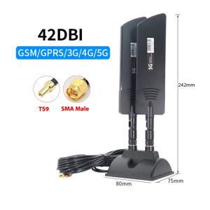 WiFi 라우터 외부 안테나 ZTE CPE MC801a 용 5G 4G 3G 2G 실외 장거리 셀룰러 신호 범위 부스터 증폭기