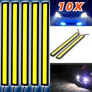 10pcs 17CM 슈퍼 밝은 자동차 주간 러닝 조명 방수 12V LED COB 자동차 자동 안개 빛 흰색 스트립 조명 바