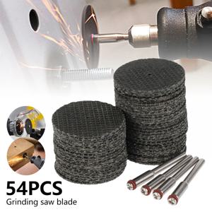50Pcs 유리 섬유 도구 연마 32mm 커팅 디스크 + 4Pcs 맨드릴 Dremel 액세서리 용 로타리 금속 커팅 로타리 도구 톱 블레이드
