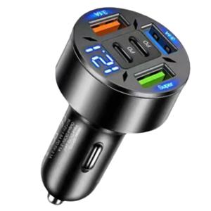 250W 차량용 충전기, 5 포트 LED 디지털 디스플레이, USB PD C타입 고속 충전, 아이폰 15 용 자동차 전화 충전기 어댑터