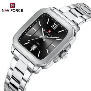 NAVIFORCE 하이 퀄리티 남성용 럭셔리 시계, 방수 스틸 밴드, 커플 날짜 표시, 손목 시계, 남성용 선물
