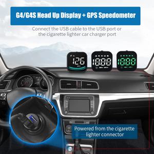 자동차 HUD G4/G4S GPS 스마트 게이지 자동차 헤드 업 디스플레이 자동 컴퓨터 속도계 디스플레이 KMH MPH 시간 나침반 자동차 액세서리