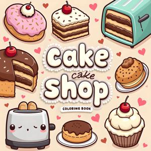 CAKE SHOP 대담하고 쉬운 패턴 성인을 위한 색칠하기 책 귀여운 그림책 파티와 생일을 위한 완벽한 선물