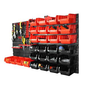 46pcs 부품 보관 상자 벽 패널이있는 벽걸이 형 차고 컨테이너 너트 용 도구 주최자 볼트 나사 손톱