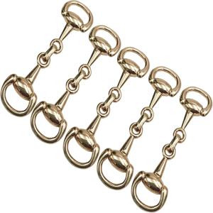 6 PCS 라이트 골드 말 비트 열쇠 고리 Snaffle 비트 버클 우아한 Horsebit 절묘한 승마 보석 만들기