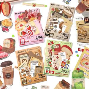 20pcs 신선한 저장소 시리즈 음식과 커피 재료 팩 DIY 스크랩북 핸드북 미적 문구 용품