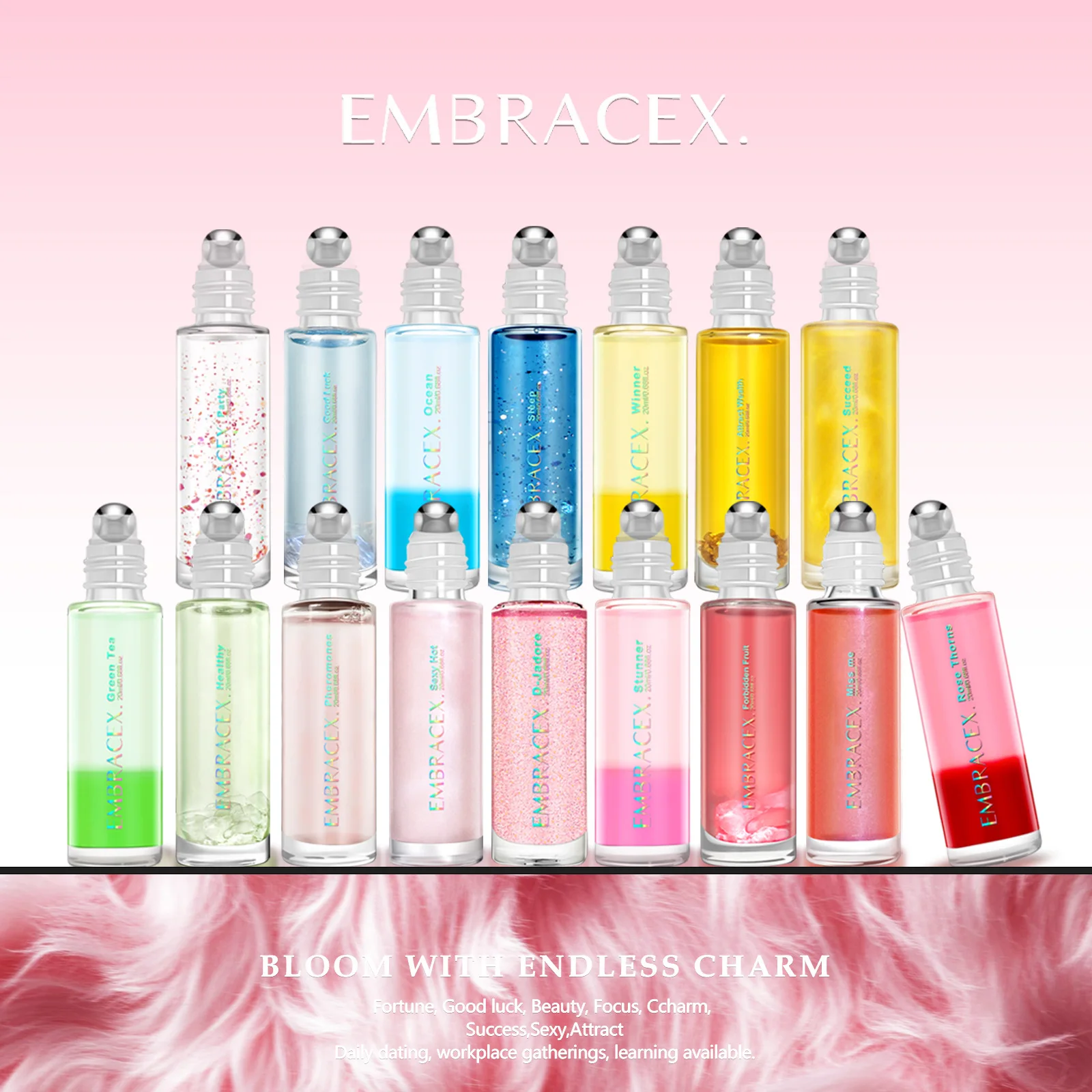 20ml 롤러 에센셜 오일 향수 오일 스킨 케어 마사지 페이스 케어 DIY 캔들 & 비누 휴대용 팩 오래 지속되는 향기 선물