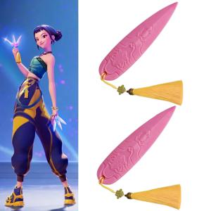 Zoey Kpop 악마 사냥꾼 코스프레 다트 부메랑 무기 소녀 그룹 아이돌 할로윈 카니발 의상 액세서리 역할 놀이 소품