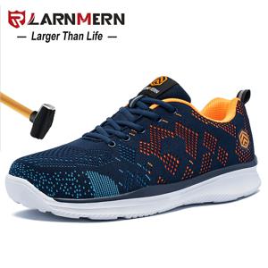 LARNMERN 안전화 작업용 남성용 스틸토 건설용 스니커즈 부츠 펑크 방지 미끄럼 방지 여성용 신발