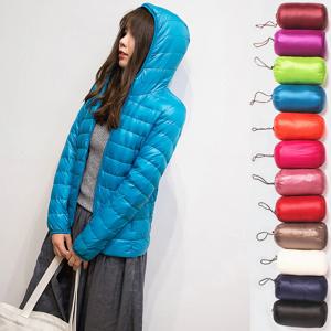 여성용 후드 재킷, 고품질 화이트 덕 다운 코트, 여성 오버코트, 초경량 솔리드 재킷, 휴대용 파카, 가을 겨울