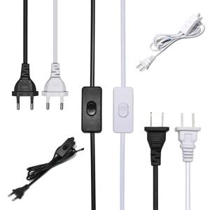 AC85-265V 660W 1.8m 3m 5m 전선 램프 스위치 케이블 스위치 플러그가있는 국제 표준 전원 코드 구리 와이어