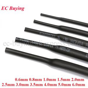 1 미터 열 수축 튜브 1M 0.6mm 0.8mm 1mm 1.5mm 2mm 2.5mm 3mm 3.5mm 4mm 5mm 6mm 2:1 검정색 열수축 튜브 슬리브 랩 와이어
