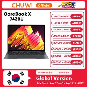 CHUWI CoreBook X 게이밍 노트북 AMD R5-7430U 6코어 14.1인치 FHD IPS 스크린 16GB DDR4 RAM 512GB SSD 최대 4.3GHz 노트북