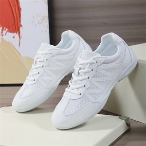 BAXINIER Girls White Cheer Shoes 트레이너 통기성 훈련 댄스 테니스 신발 경량 청소년 응원 경쟁 스니커즈