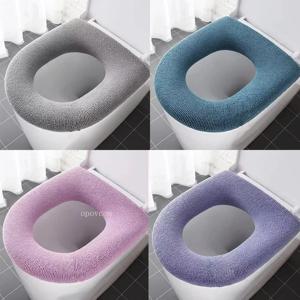 유니버설 퓨어 컬러 변기 쿠션 패드 부드럽고 따뜻한 빨 수있는 변기 커버 Closestool 매트 욕실 화장실 액세서리