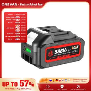 ONEVAN 18V 충전식 588VF 리튬 이온 배터리 Makita 18V 배터리 핀용 배터리 표시기가 있는 22900mah Li-lon 배터리