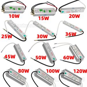 새로운 AC110V 220V DC12V/24V 방수 LED 드라이버 IP67 10W 20W 30W 50W 60W 100W 150W 야외 사용 LED 전원 어댑터 공급