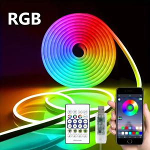 5V 네온 스트립 램프, RGBIC 블루투스 네온 LED 스트립 램프, 2M, 2M 3M 5M LED 플렉시블 스트립 램프는 방 벽 장식에 사용됩니다.