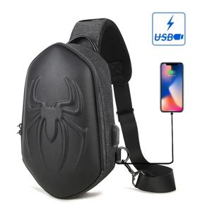 USB 충전 패션 streetwear 슬링 팩 크로스 바디 모터 사이클링 배낭 대학생 unisex 남성용 가슴 가방 실행
