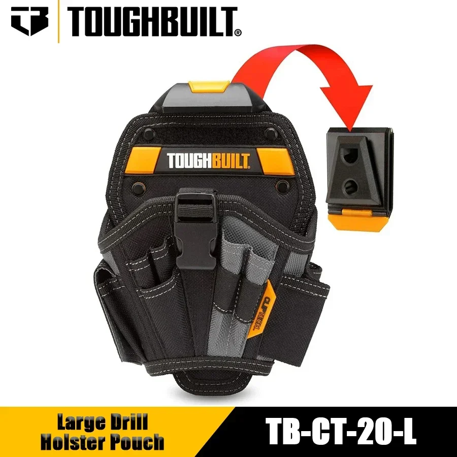 TOUGHBUILT TB-CT-20-L 대형 드릴 홀스터 파우치 비트 파우치, 공구 벨트 핸드 드릴 특수 벨트 가방, 휴대용 공구 가방