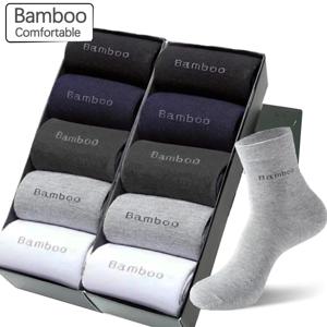 10/5Pairs 남성 대나무 양말 편안한 통기성 캐주얼 비즈니스 남성 승무원 양말 고품질 보증 Sox 남성 크기 38-44