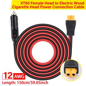 ALLPOWERS R600, R1500, R2500, S2000 프로 에코플로우 델타, 강 등에 적합, 12AWG 자동차 담배 라이터 케이블, XT60 암 헤드, 1.5m